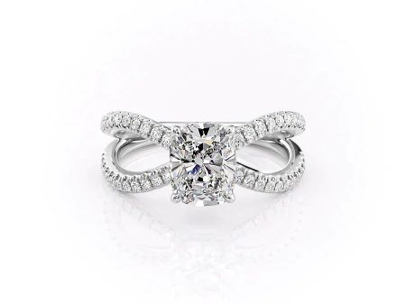 The Zoey Set With A 3.5 Carat Elongated Cushion Moissanite Online now