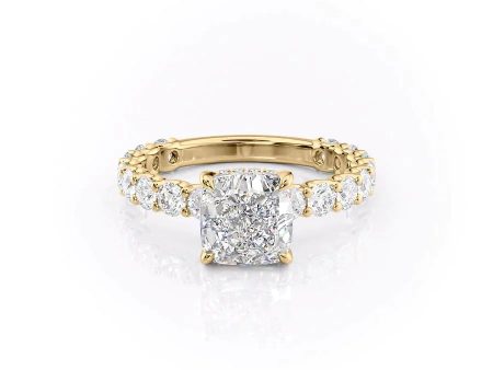 The Adelle Set With A 2 Carat Cushion Moissanite For Cheap