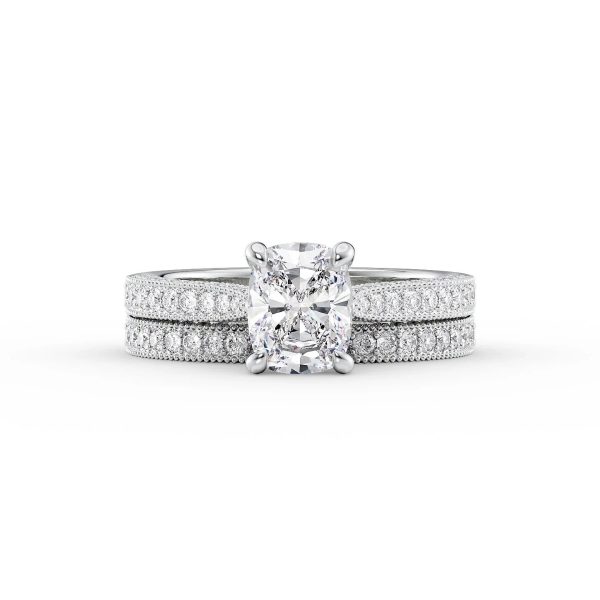 The Catherine Set With A 3.5 Carat Elongated Cushion Moissanite For Cheap