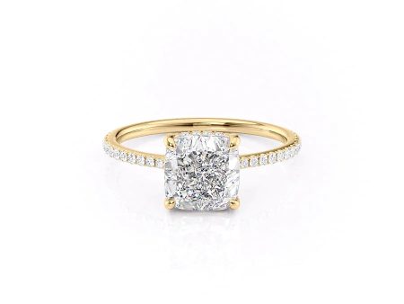 The Pave Maia Set With A 4.5 Carat Cushion Moissanite Hot on Sale