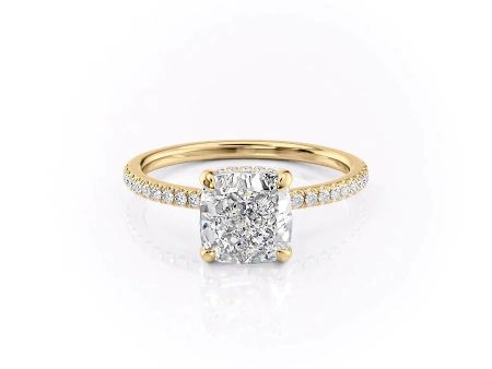 The Aline Set With A 1 Carat Cushion Moissanite Hot on Sale