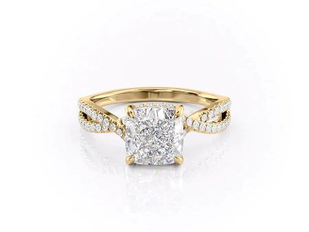 The Angelina Set With A 1.5 Carat Cushion Moissanite Online Sale