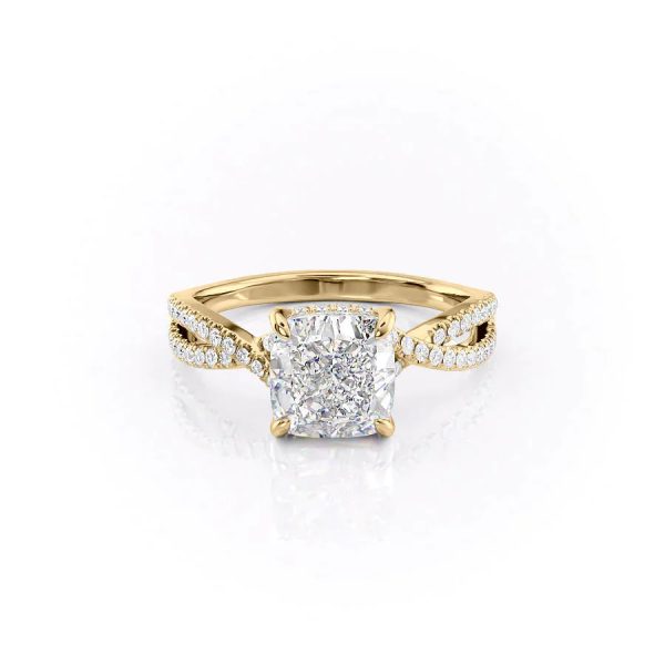 The Angelina Set With A 1.5 Carat Cushion Moissanite Online Sale