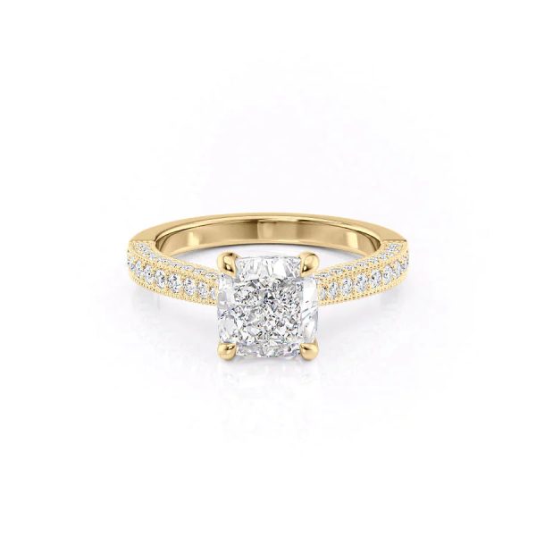 The Catherine Set With A 4 Carat Cushion Moissanite Sale