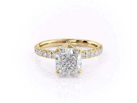 The Sofia Set With A 4.5 Carat Cushion Moissanite For Sale