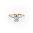 The Aline Set With A 4.5 Carat Elongated Cushion Moissanite Online Sale