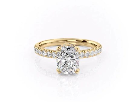 The Sofia Set With A 4 Carat Elongated Cushion Moissanite Online Hot Sale