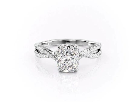 The Angelina Set With A 1.5 Carat Elongated Cushion Moissanite For Discount