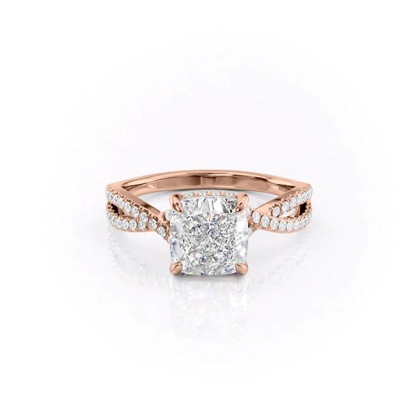 The Angelina Set With A 2.5 Carat Cushion Moissanite Hot on Sale