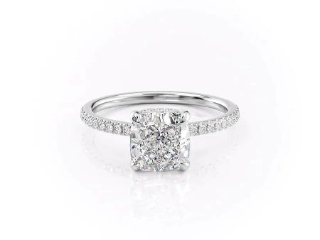 The Aline Set With A 3.5 Carat Cushion Moissanite on Sale