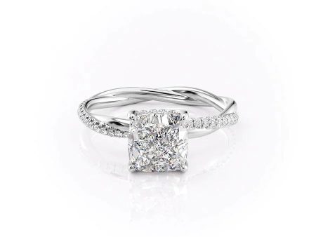 The Stacey Set With A 2 Carat Cushion Moissanite Fashion