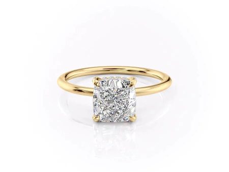 The Crown Kamellie Set With A 3.5 Carat Cushion Moissanite For Cheap