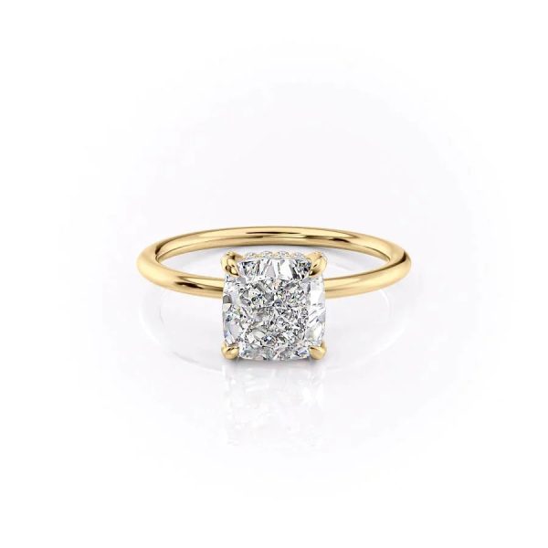 The Crown Kamellie Set With A 3.5 Carat Cushion Moissanite For Cheap