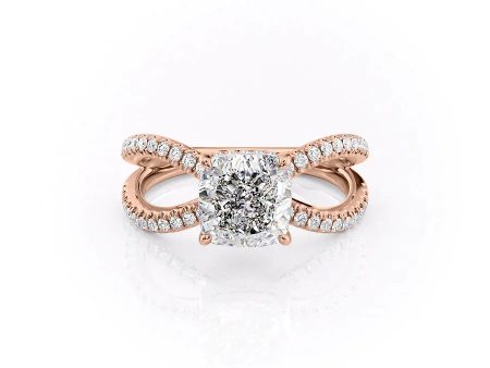 The Zoey Set With A 3 Carat Cushion Moissanite Online Sale