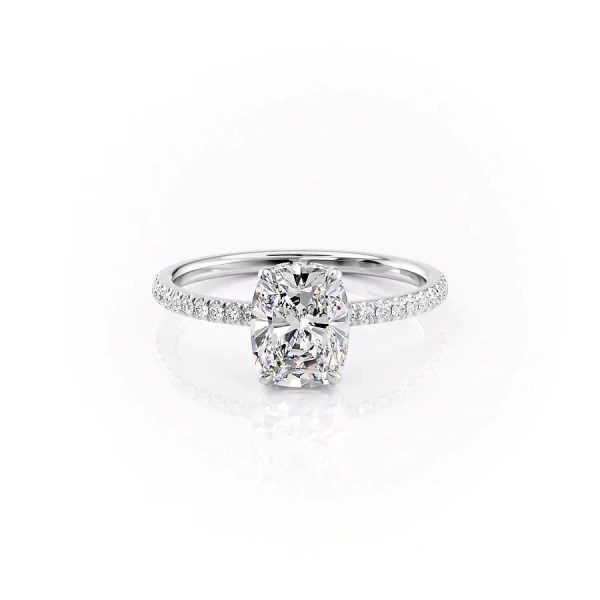 The Aline Set With A 5 Carat Elongated Cushion Moissanite Online Hot Sale