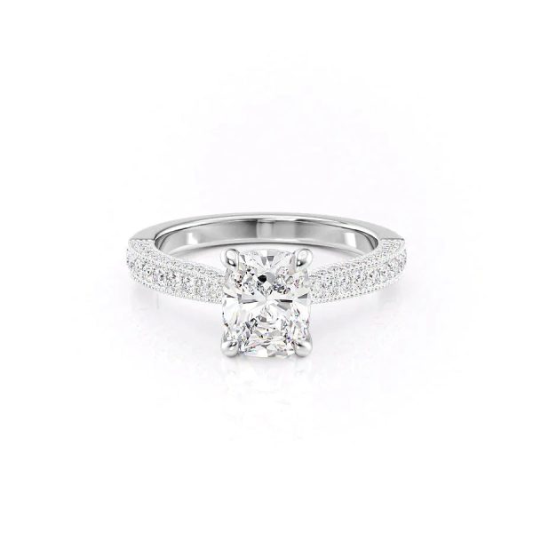 The Catherine Set With A 3.5 Carat Elongated Cushion Moissanite For Cheap