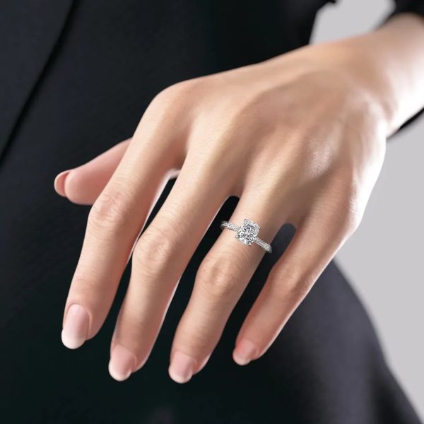 The Caroline Set With A 2 Carat Elongated Cushion Moissanite Online Hot Sale