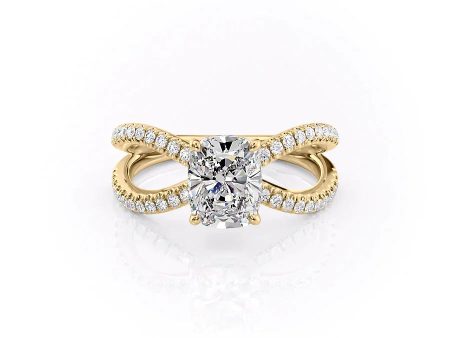 The Zoey Set With A 4.5 Carat Elongated Cushion Moissanite Online Sale