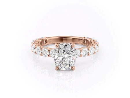 The Adelle Set With A 4 Carat Elongated Cushion Moissanite Cheap