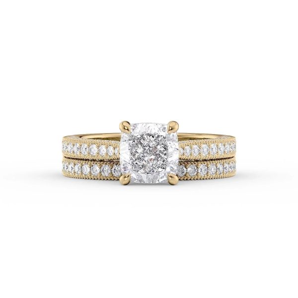 The Catherine Set With A 4 Carat Cushion Moissanite Sale