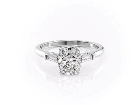 The Liv Set With A 4.5 Carat Elongated Cushion Moissanite Sale