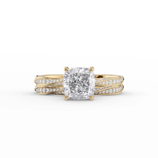 The Caroline Set With A 2 Carat Cushion Moissanite Sale