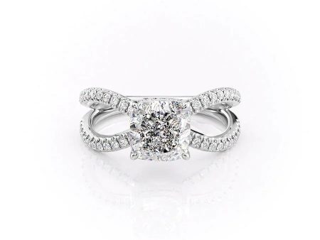 The Zoey Set With A 4 Carat Cushion Moissanite For Discount