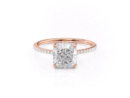 The Pave Maia Set With A 4 Carat Cushion Moissanite Hot on Sale