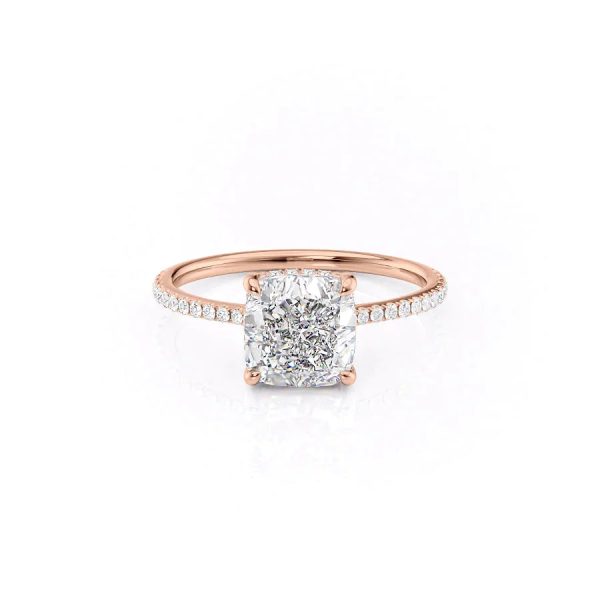 The Pave Maia Set With A 4 Carat Cushion Moissanite Hot on Sale